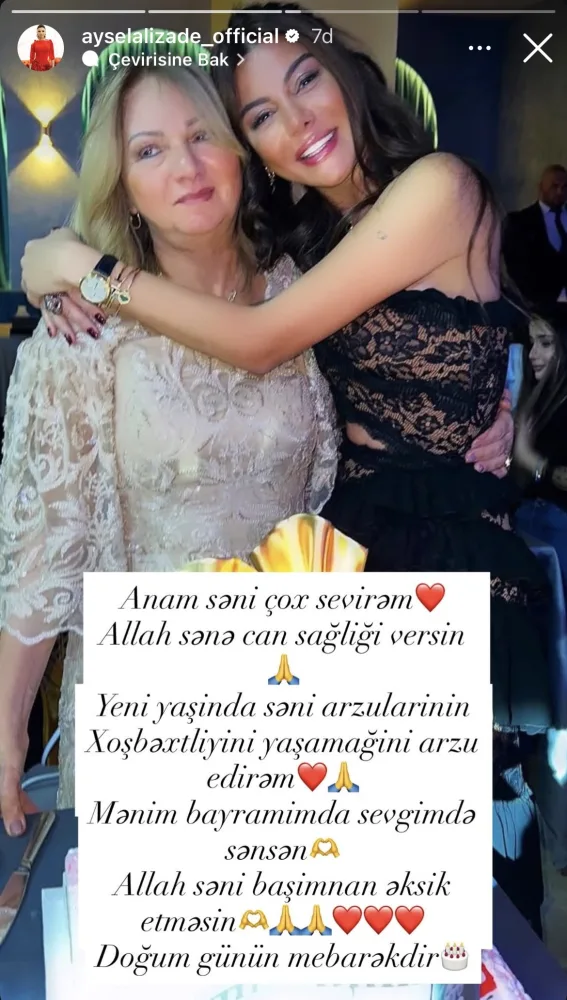 Aysel anasını belə təbrik etdi
