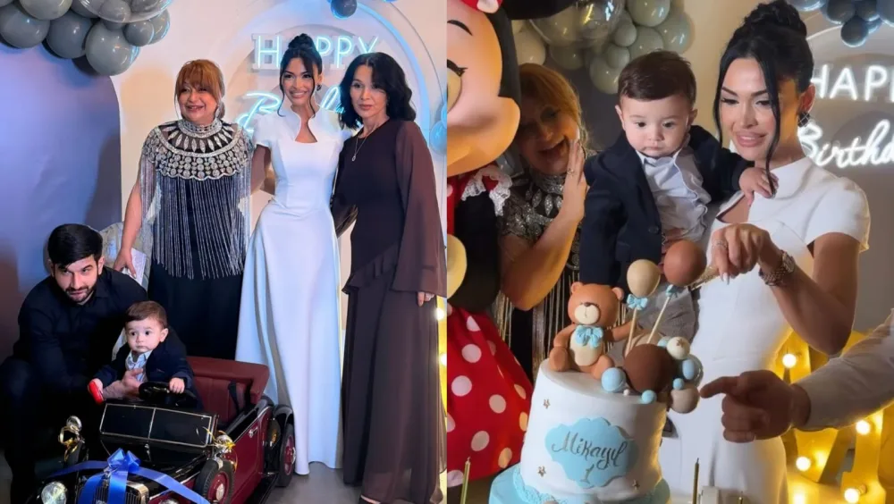 Razi oğluna ad günü etdi!