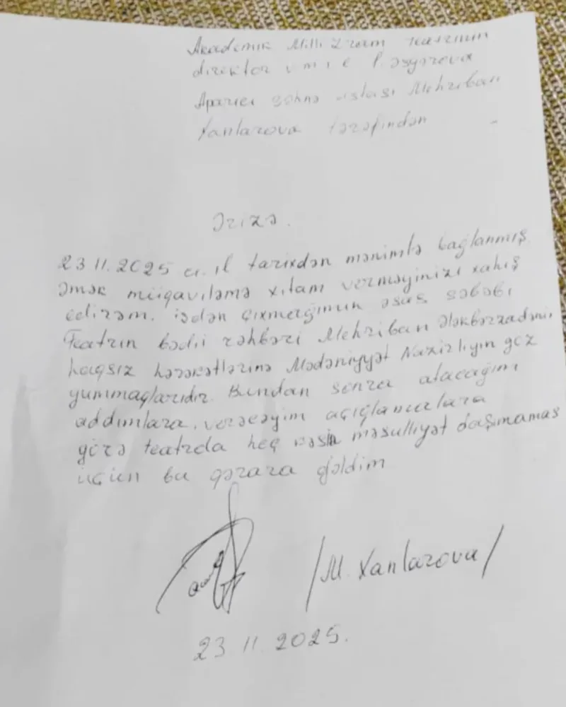 Mehriban Xanlarova AzDrama-dan gedir!