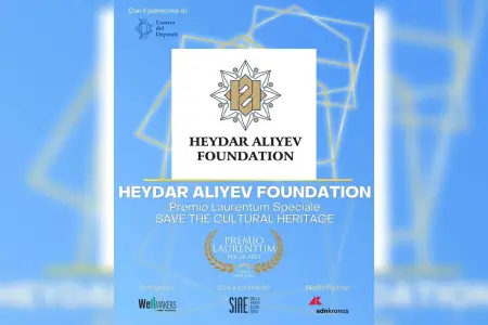 Heydər Əliyev Fondu İtaliyanın “Laurentum” mükafatı ilə təltif olundu - Fotolar