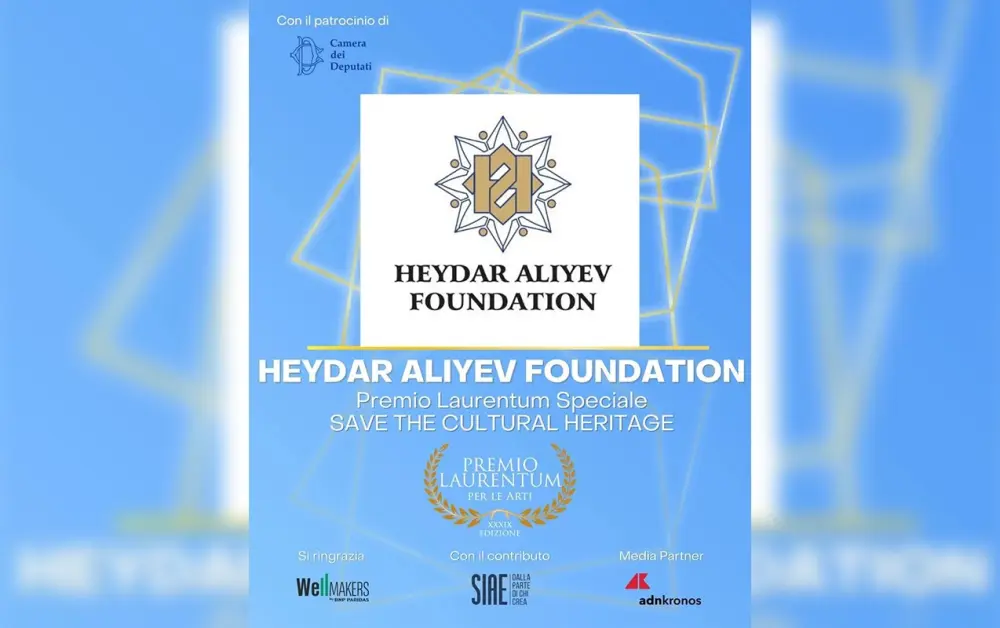Heydər Əliyev Fondu İtaliyanın “Laurentum” mükafatı ilə təltif olundu - Fotolar