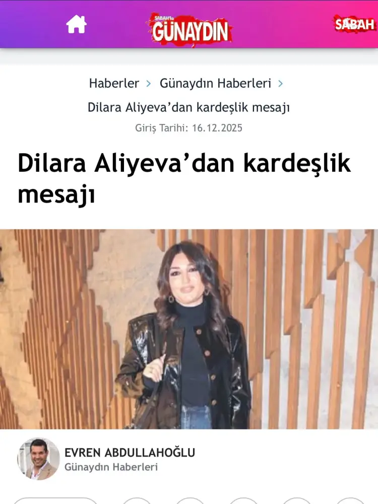 Dilarə Əliyeva türk mediasında