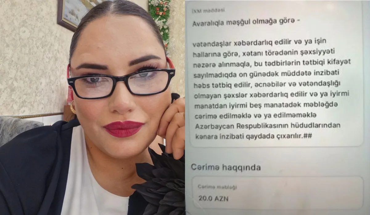 Avarılığa görə 20 manat cərimə gəlir...