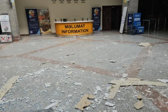 Vurulan Naxçıvan aeroportunun içindən - Video - Fotolar