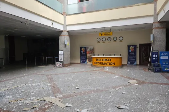 Vurulan Naxçıvan aeroportunun içindən - Video - Fotolar