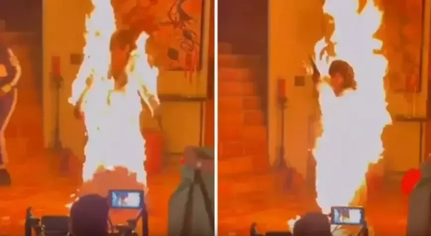 Keti Perrinin klipində yanğın çıxdı