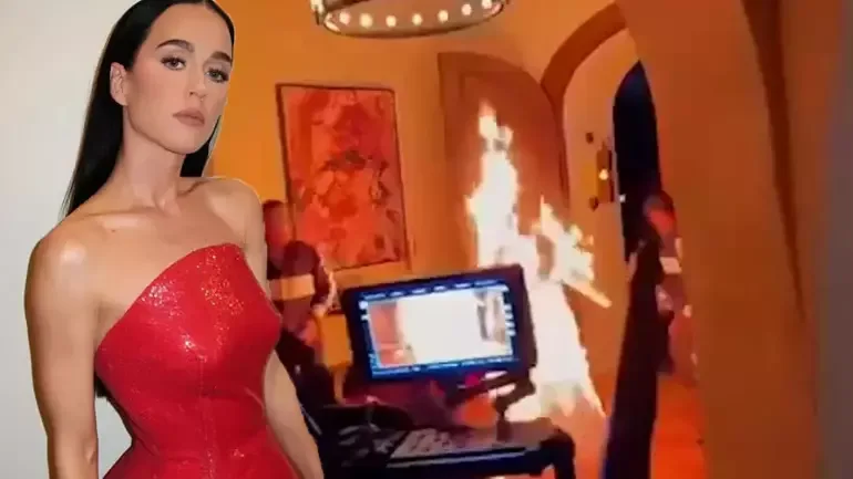 Keti Perrinin klipində yanğın çıxdı