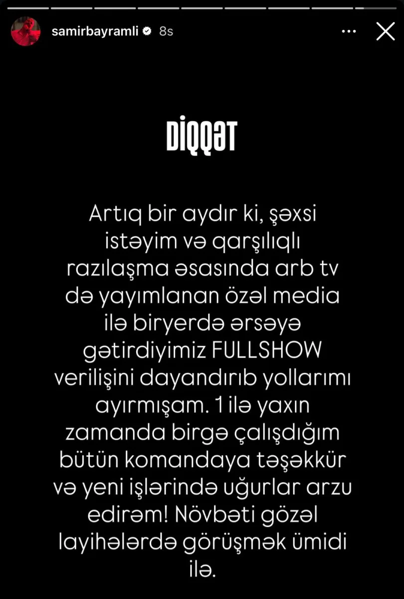 Samirin verilişi bağlandı