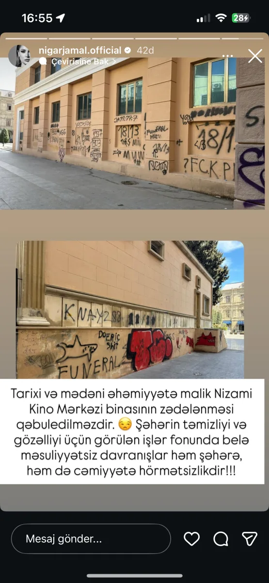 “Bu gözəlliyə kölgə salan vandalizm nümunəsidir”