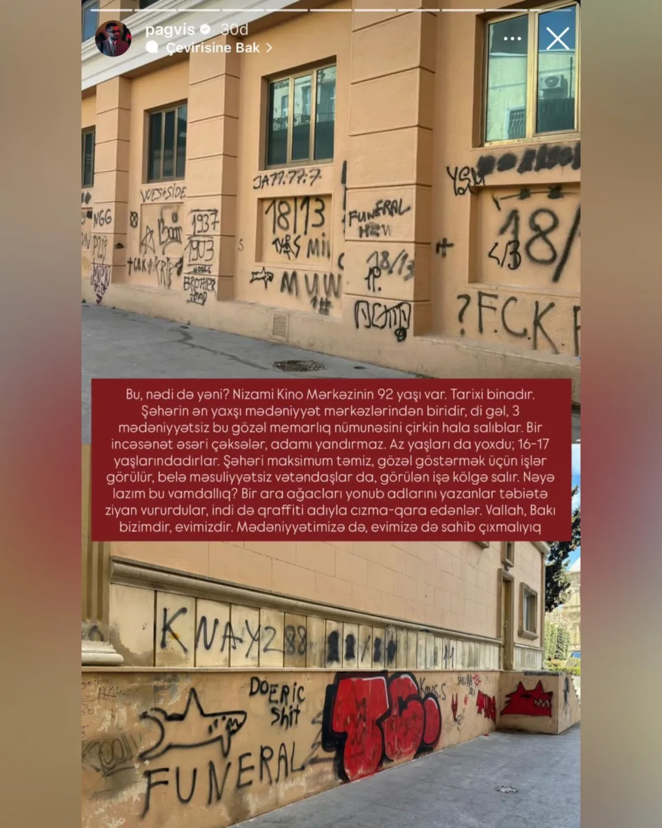 “Bu gözəlliyə kölgə salan vandalizm nümunəsidir”