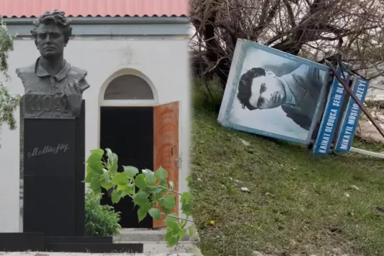 Sel Mikayıl Müşfiqin xatirə muzeyini zədələdi - Foto