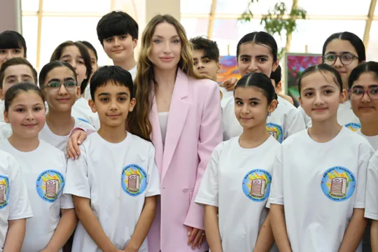 Alena Əliyeva olimpiada yarışını izlədi - Fotolar