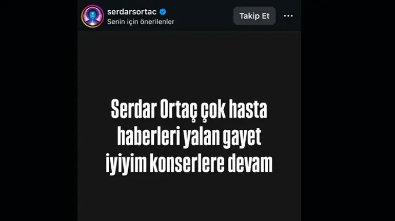 Serdar Ortaç reanimasiyaya yerləşdirilib?