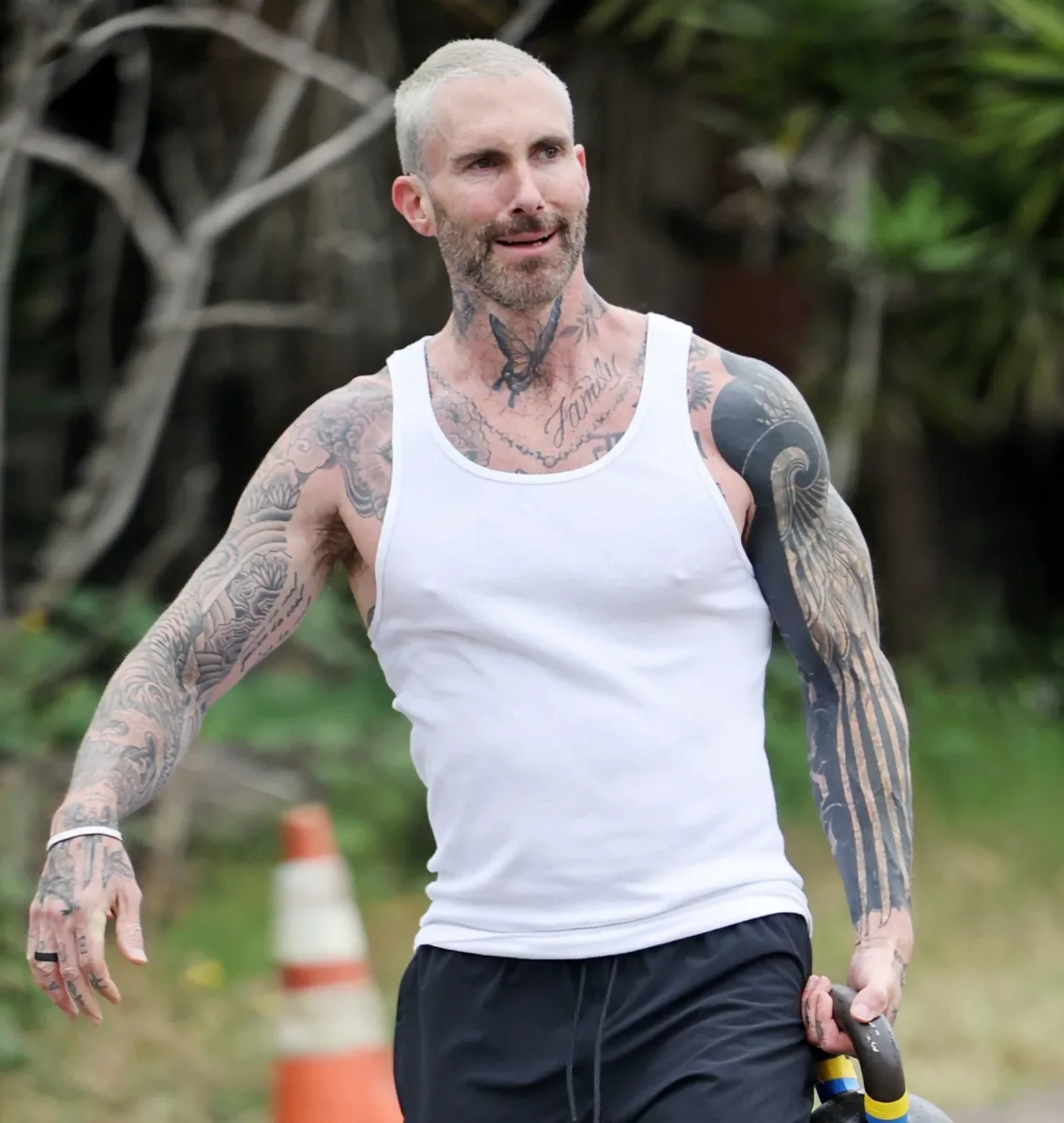 Adam Levindən əzələ nümayişi
