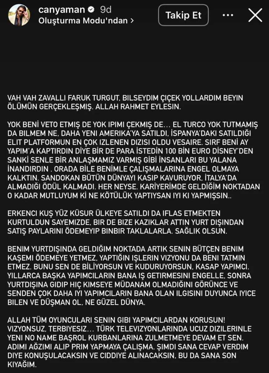 Can Yaman və prodüseri arasında qalmaqal!