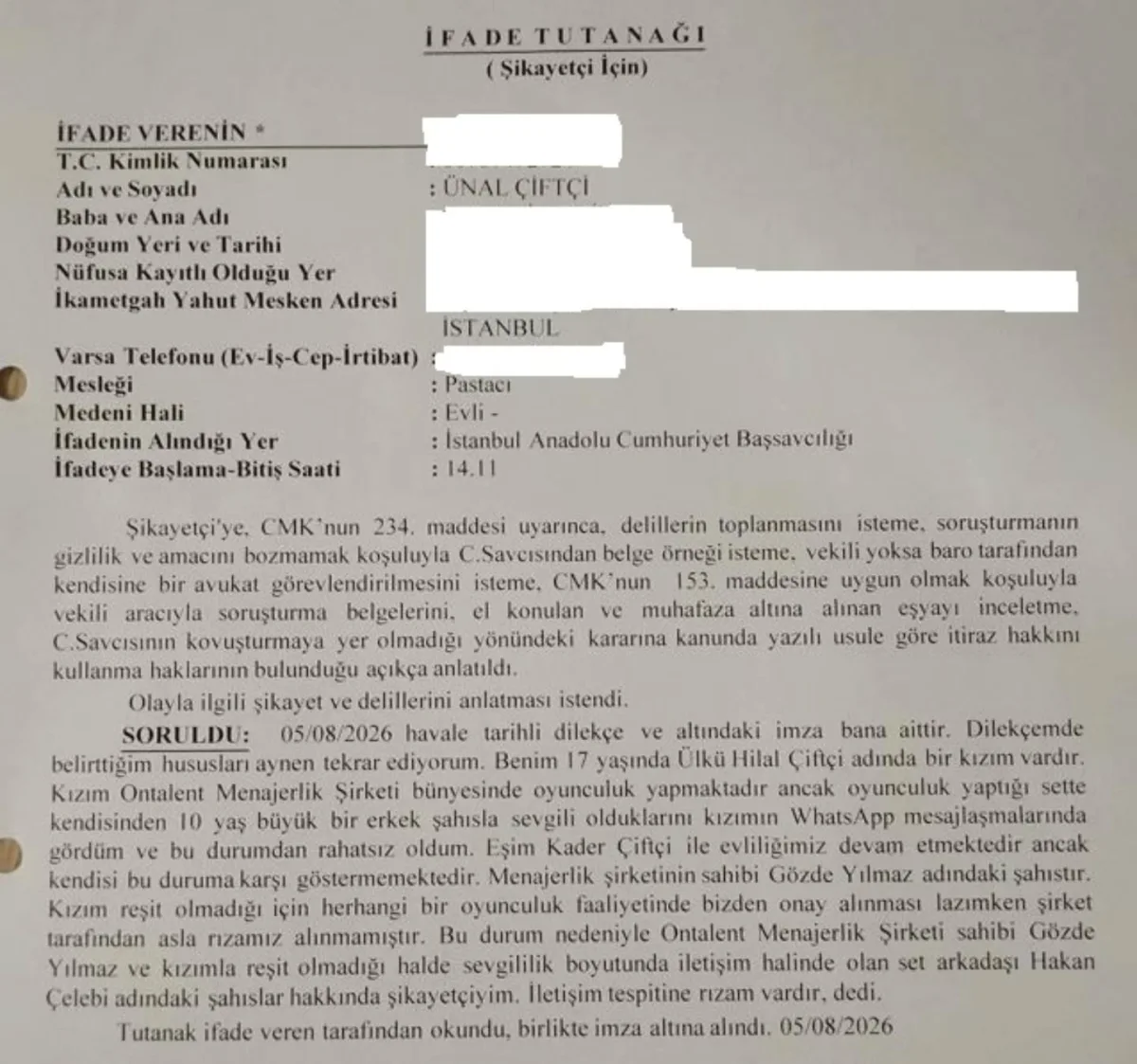 “Qızım özündən 10 yaş böyük tərəf müqabili ilə sevgilidir”