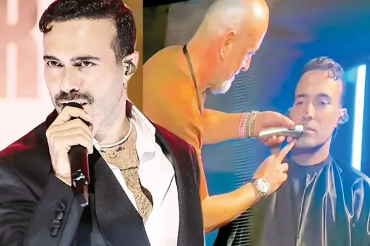 Konsert zamanı bığlarını kəstirdi