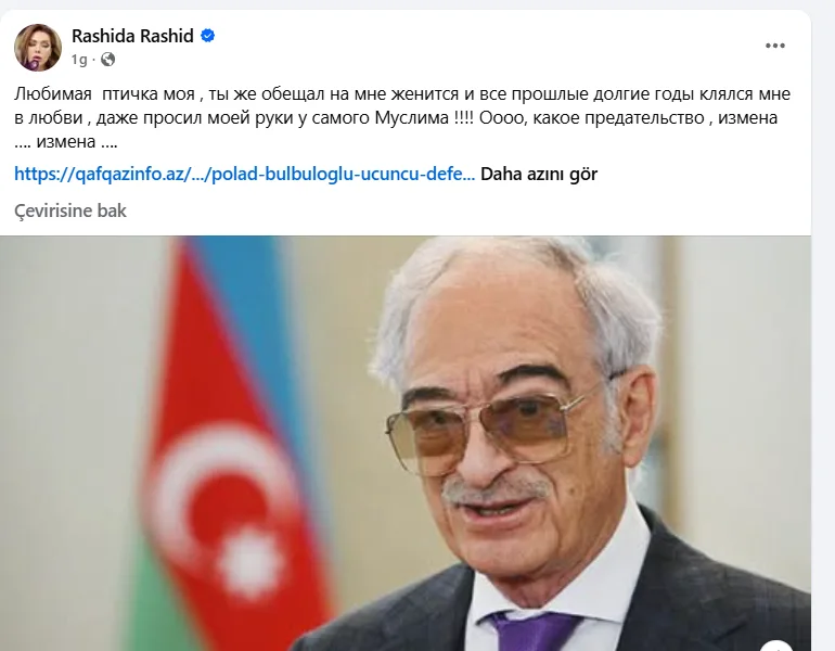 “Mənimlə evlənəcəyinə söz vermişdin” - Rəşid Behbudovun qızından Polad Bülbüloğluna