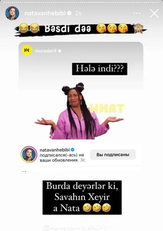 Natavan instaqramını yenidən bərpa edir