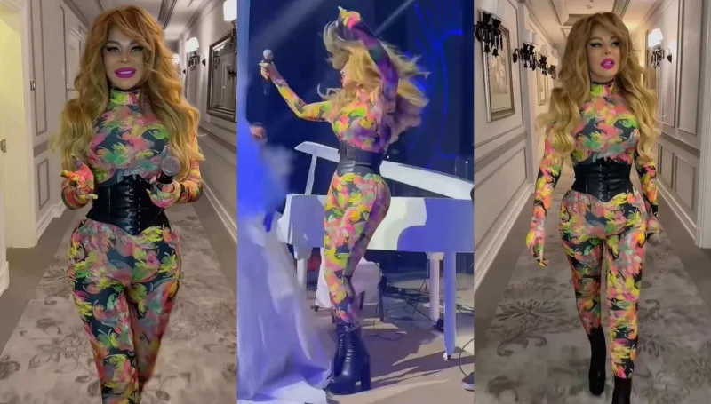 Aygün Kazımova və Səmra oxşar libasda