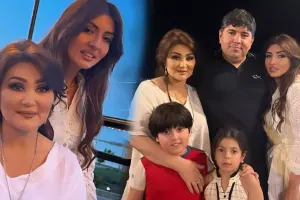 Nazpəri Dostəliyeva oğlu və gəlini ilə