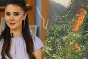 Oksana meşə yanğınının şahidi oldu