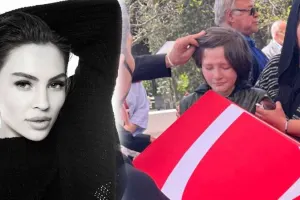 Günay oğlu ilə qayınatasının dəfnində