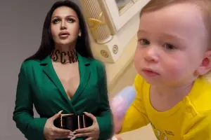 Rəqsanə ilk dəfə oğlunun üzünü göstərdi