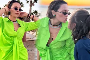 Günay oğlu ilə tətildə