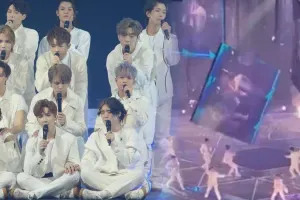 Nəhəng monitor rəqqasların başına düşdü