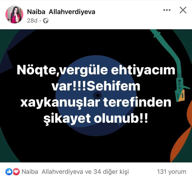 Ermənilər Xalq artistinin səhifəsini şikayət etdi