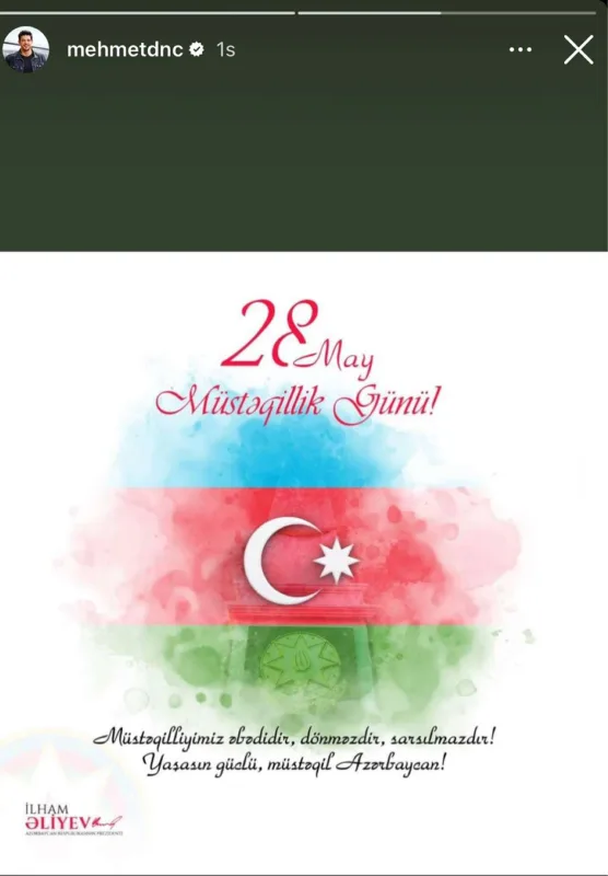 Hadisenin ərindən Azərbaycanla bağlı paylaşım