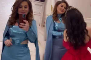 Xatunun gəlininin xınası oldu - Video