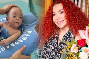 Oğlunun üzünü ilk dəfə göstərdi