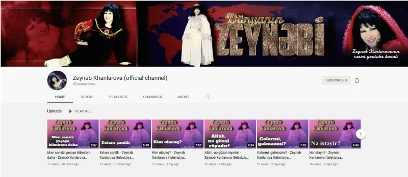 Dünyanın Zeynəbi “Youtube”da