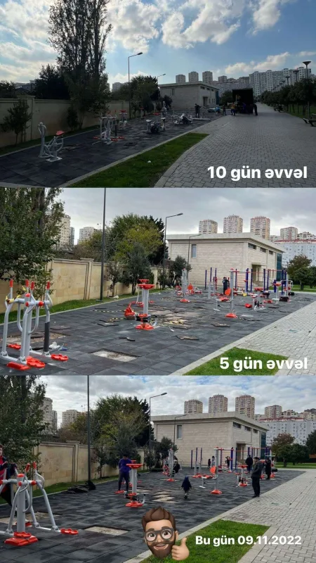 Yasamalda dağıdılan parkın fotosunu paylaşdı