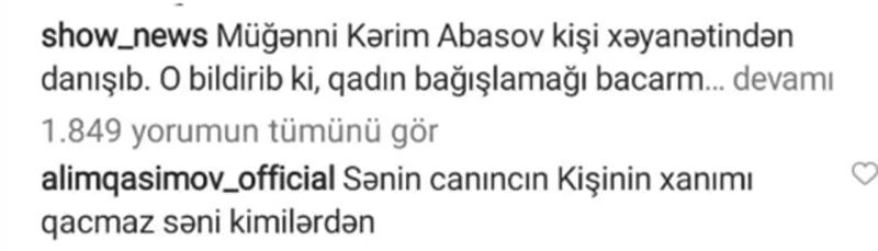 Alim Qasımovdan Kərimə sərt sözlər