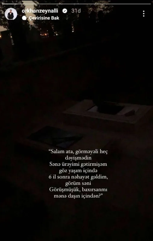 “Ata, baxırsanmı mənə daşın içindən?”