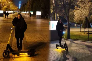 Leyla Əliyeva skuterlə bulvarı gəzdi