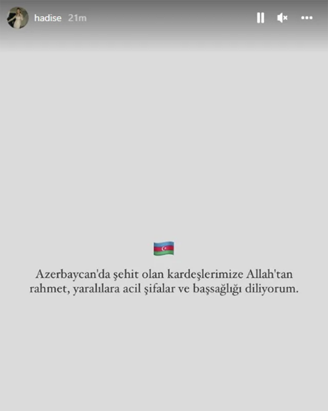 Hadisedən Azərbaycanla bağlı paylaşım!