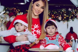 Ülviyyədən oğulları ilə Yeni il fotoları