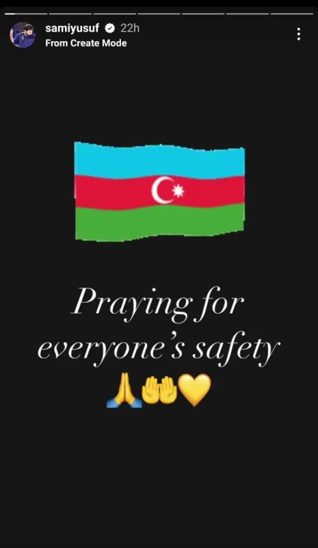 “Sülh üçün dua edirəm” - Sami Yusuf