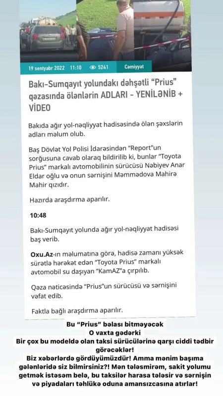 “Prius”lar Abbas Bağırovu da bezdirib