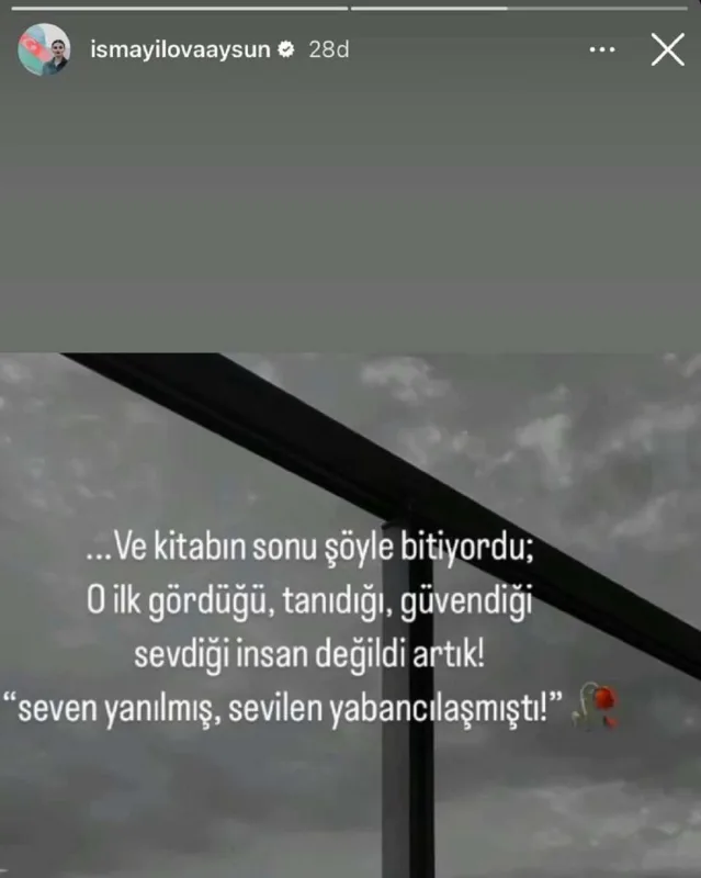 Aysundan ayrılıq paylaşımı