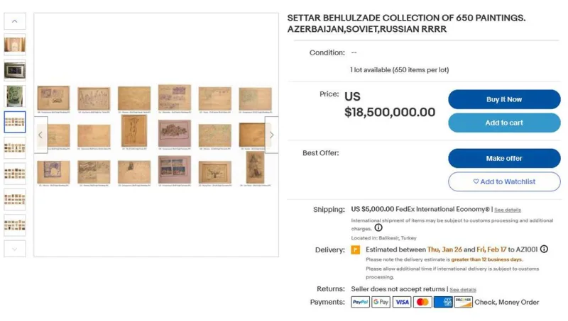 Səttar Bəhlulzadənin əsərləri 32 milyona satılır