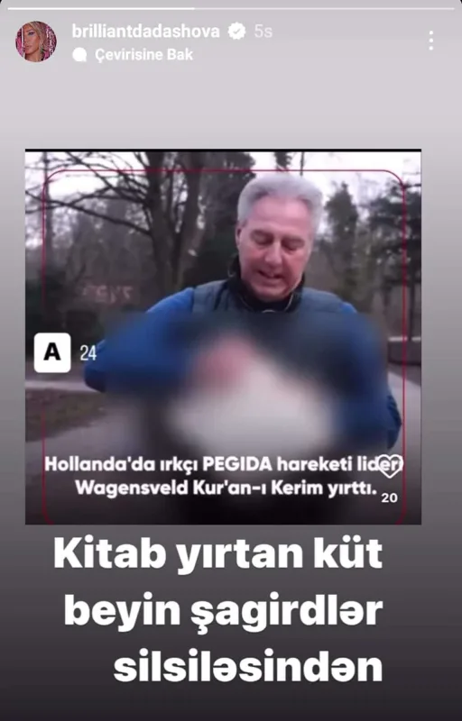 Brilliantdan “Quran”ı cıran təşkilat liderinə reaksiya