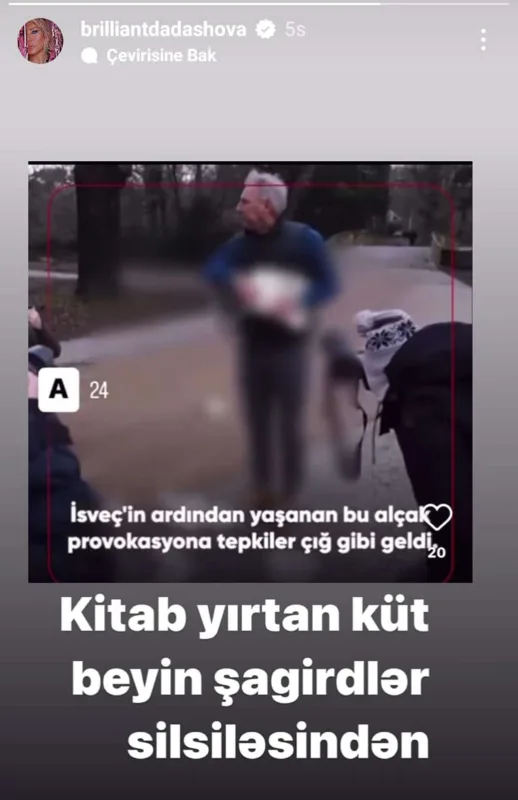 Brilliantdan “Quran”ı cıran təşkilat liderinə reaksiya