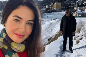 Elnarə həyat yoldaşı ilə İsveçrədə