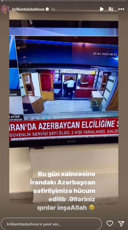 Dadaşova səfirliyimizdə törədilən terrordan yazdı