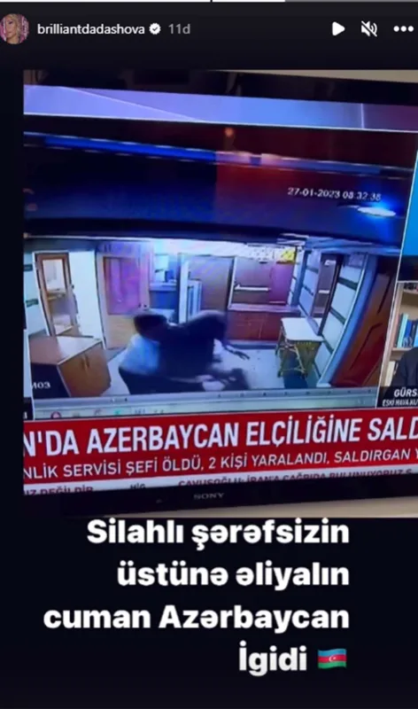 Dadaşova səfirliyimizdə törədilən terrordan yazdı